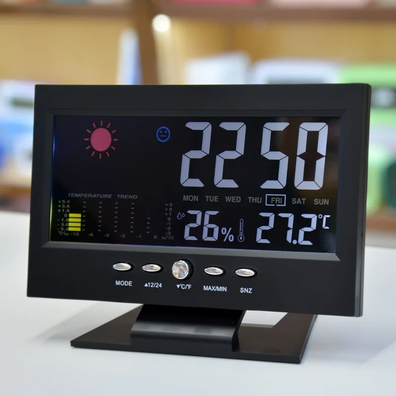 Elektronischer Wecker, digitaler Wecker, Wetterstation, Zeit – Bild 4