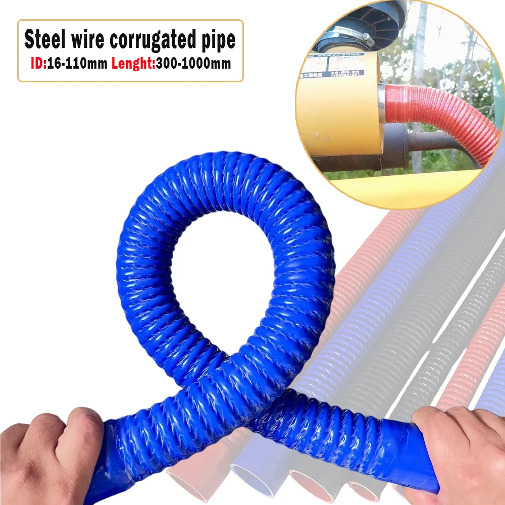 Universal Auto Silikon Flexible Schlauch Blau Lufteinlass Rohr Kühler – Bild 3