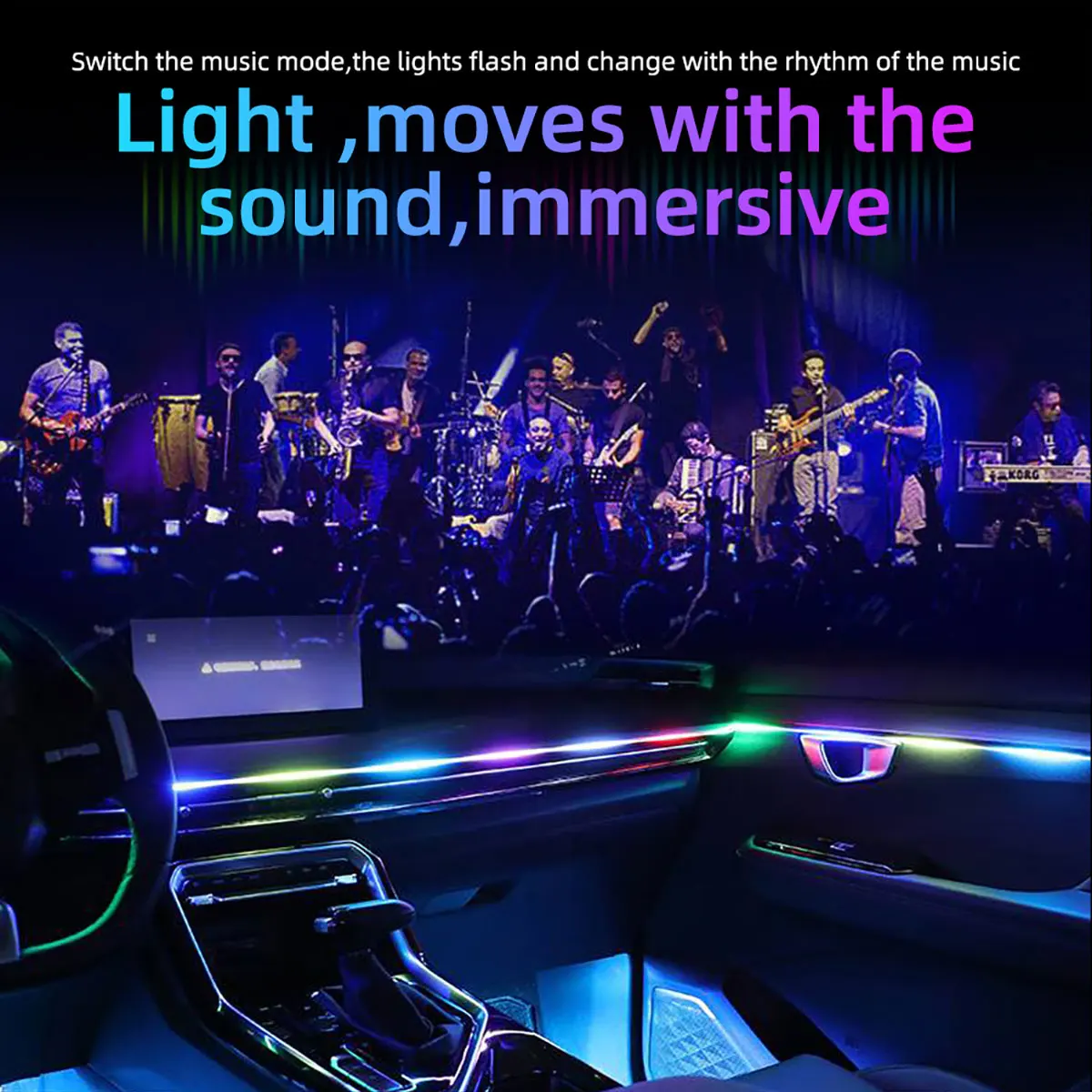 10-in-1-Auto-LED-Acryl-Lichtleiste, RGB Symphony, Auto-Innenleiste – Bild 2