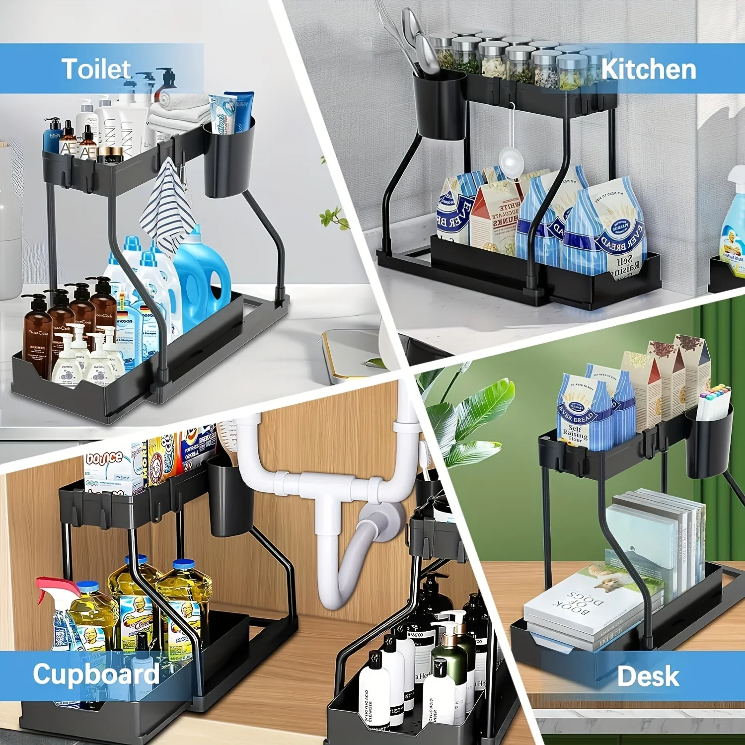 Platzsparender 2-stufiger Organizer unter dem Waschbecken – Bild 5