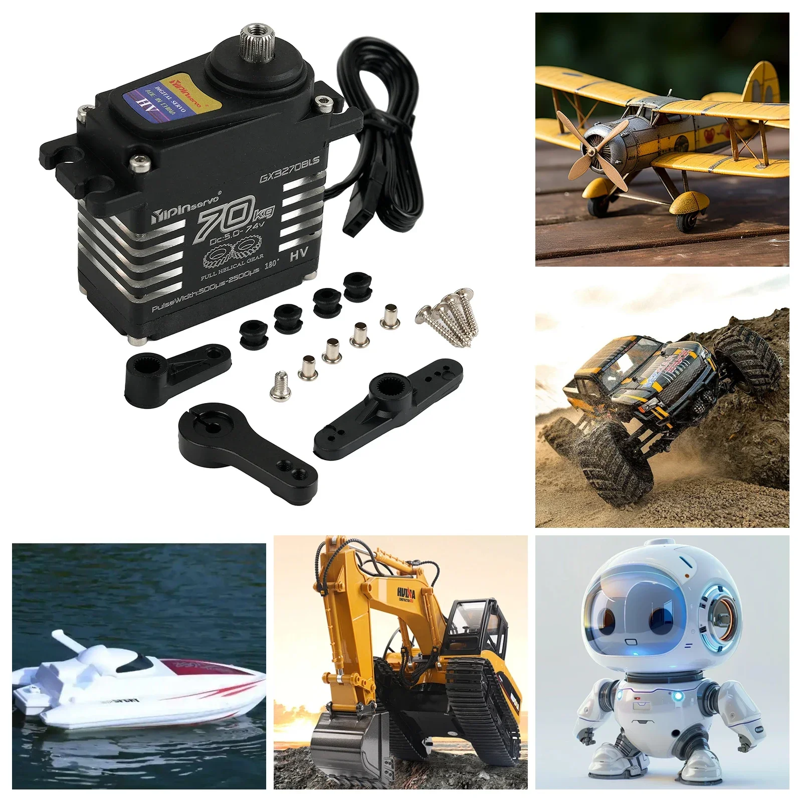 70 kg digitale Servos, großes Drehmoment, magnetische Induktion, 8,4 – Bild 2