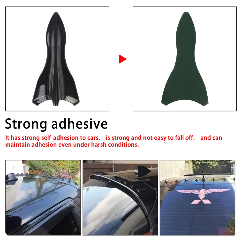 Universal PU Hinten Dach Shark Flossen Spoiler Flügel Kit (10 Stück) – Bild 5