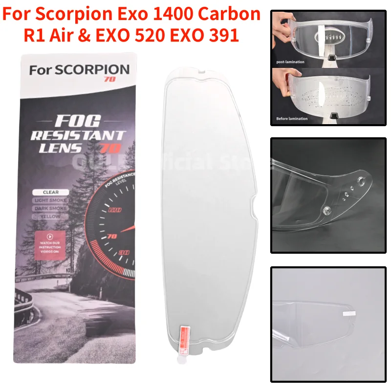 Helme Visier für Scorpion Exo 1400 Carbon, R1 & EXO 520 391 Motorradhelm Objektiv Visier Beschichtung