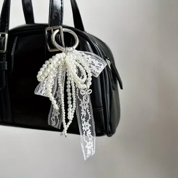 Perle Spitze Bogen Anhänger, modische Tasche Anhänger, Auto Schlüsselanhänger Anhänger, Anhänger