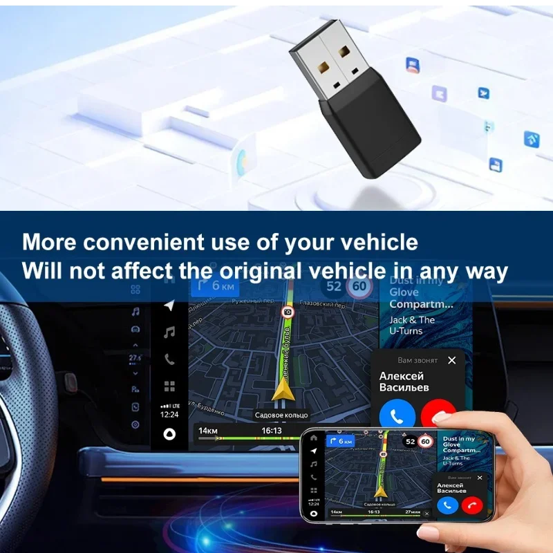 Mini Wireless CarPlay Adapter Android Auto Wireless Dongle Wifi 5,8G – Bild 4