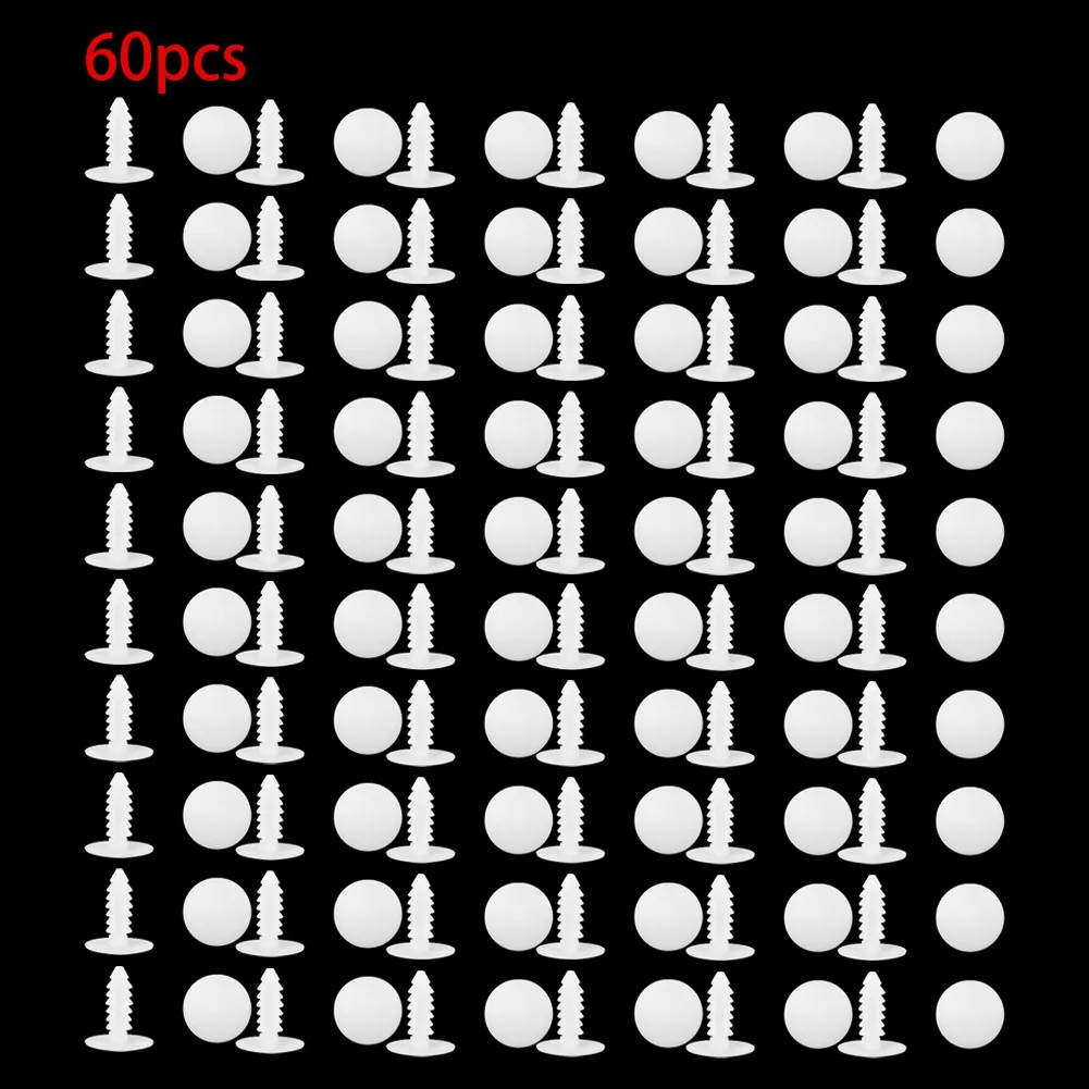 Praktische, langlebige Clips, Kunststoffteile, Nieten, weiß, 60 Stück – Bild 5