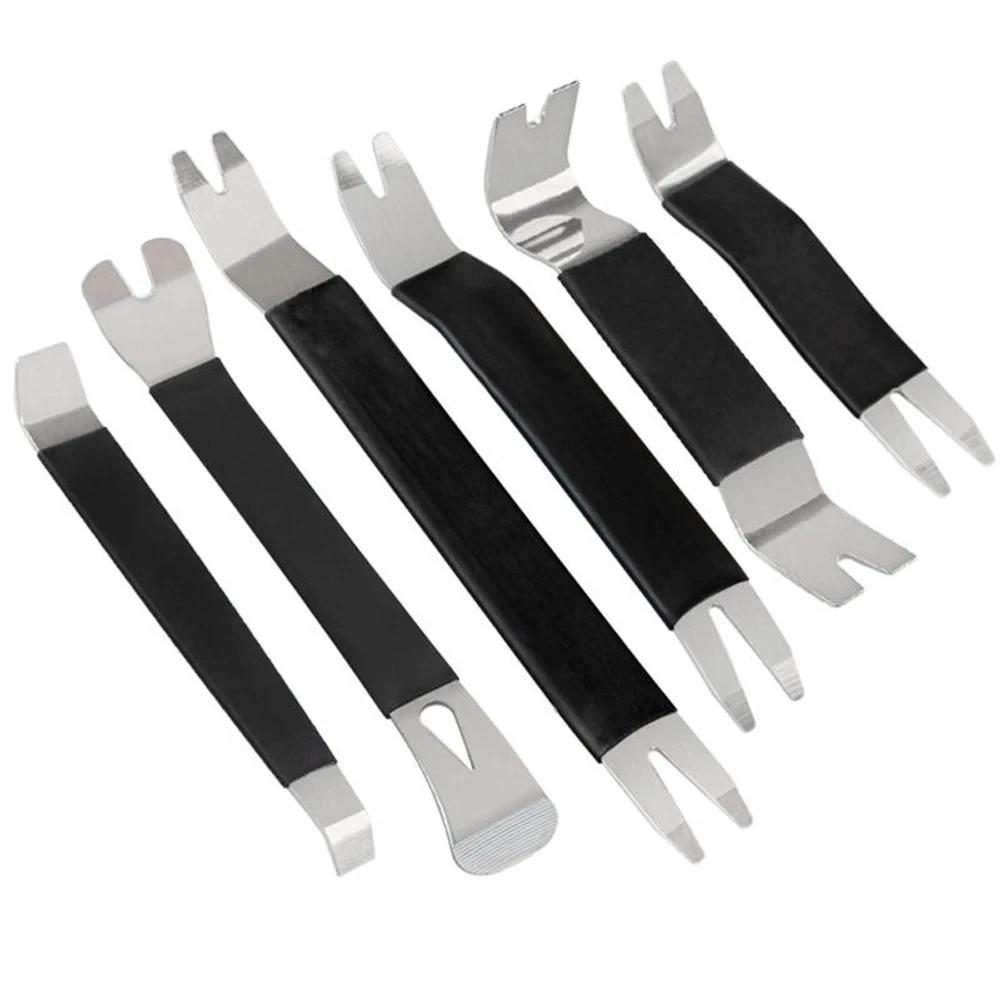 Tragbare Auto Tür Clip Trim Removal Tools Kits Auto Dashboard Audio Radio Panel Reparatur Metall (6 Stück)