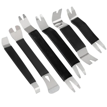 Tragbare Auto Tür Clip Trim Removal Tools Kits Auto Dashboard Audio Radio Panel Reparatur Metall (6 Stück)
