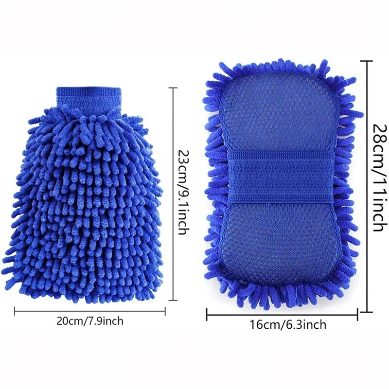 Mikro faser Chenille Handschuh Auto waschanlage Schwamm Pflege Wasch – Bild 6