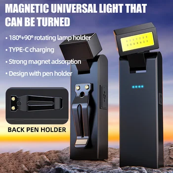 Magnetische Arbeitsleuchte, wiederaufladbare COB-Taschenlampe, geeignet für Nachtarbeit, Notfalllampe