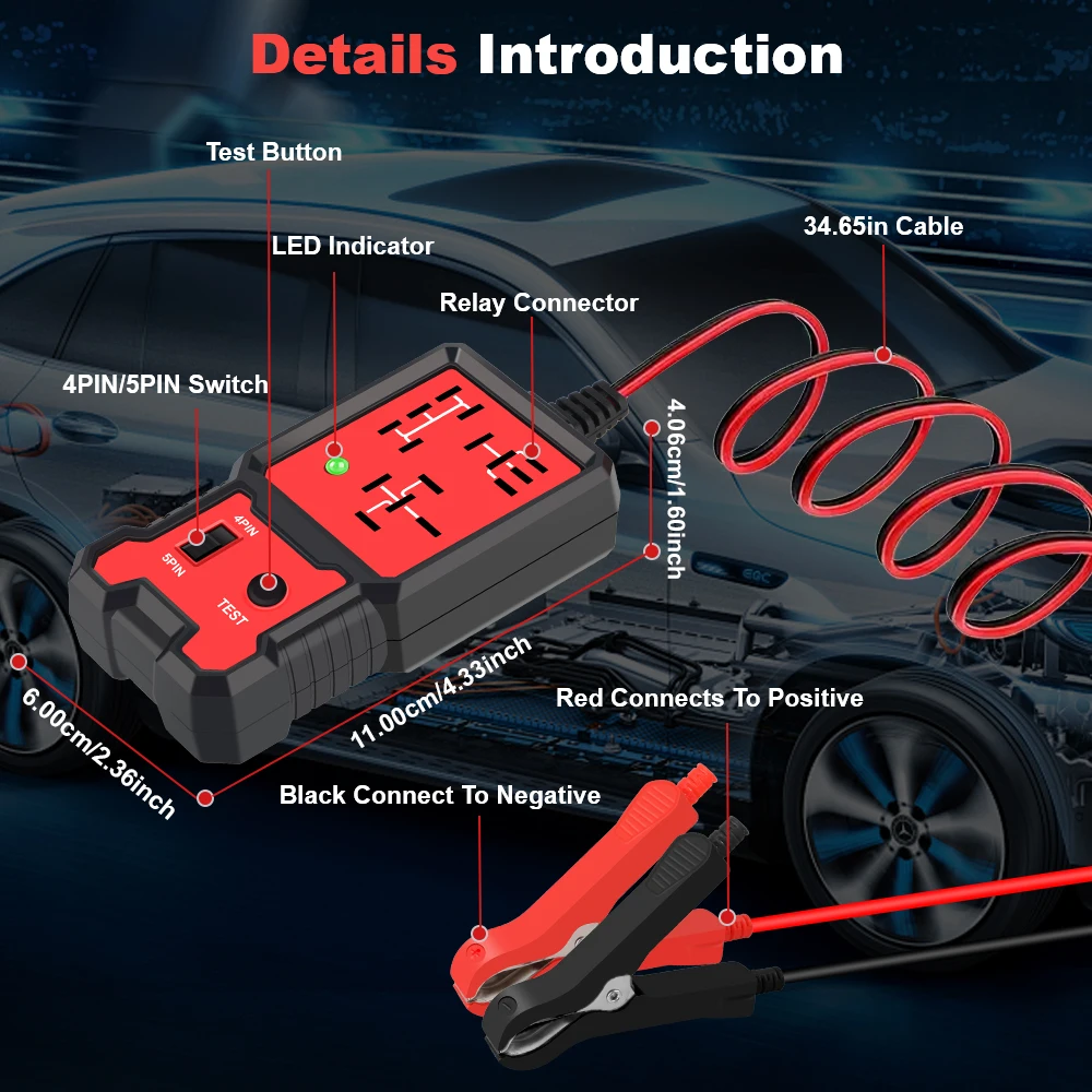 LED-Anzeige Licht Auto Batterie Checker Elektronische Test Auto Relais – Bild 6