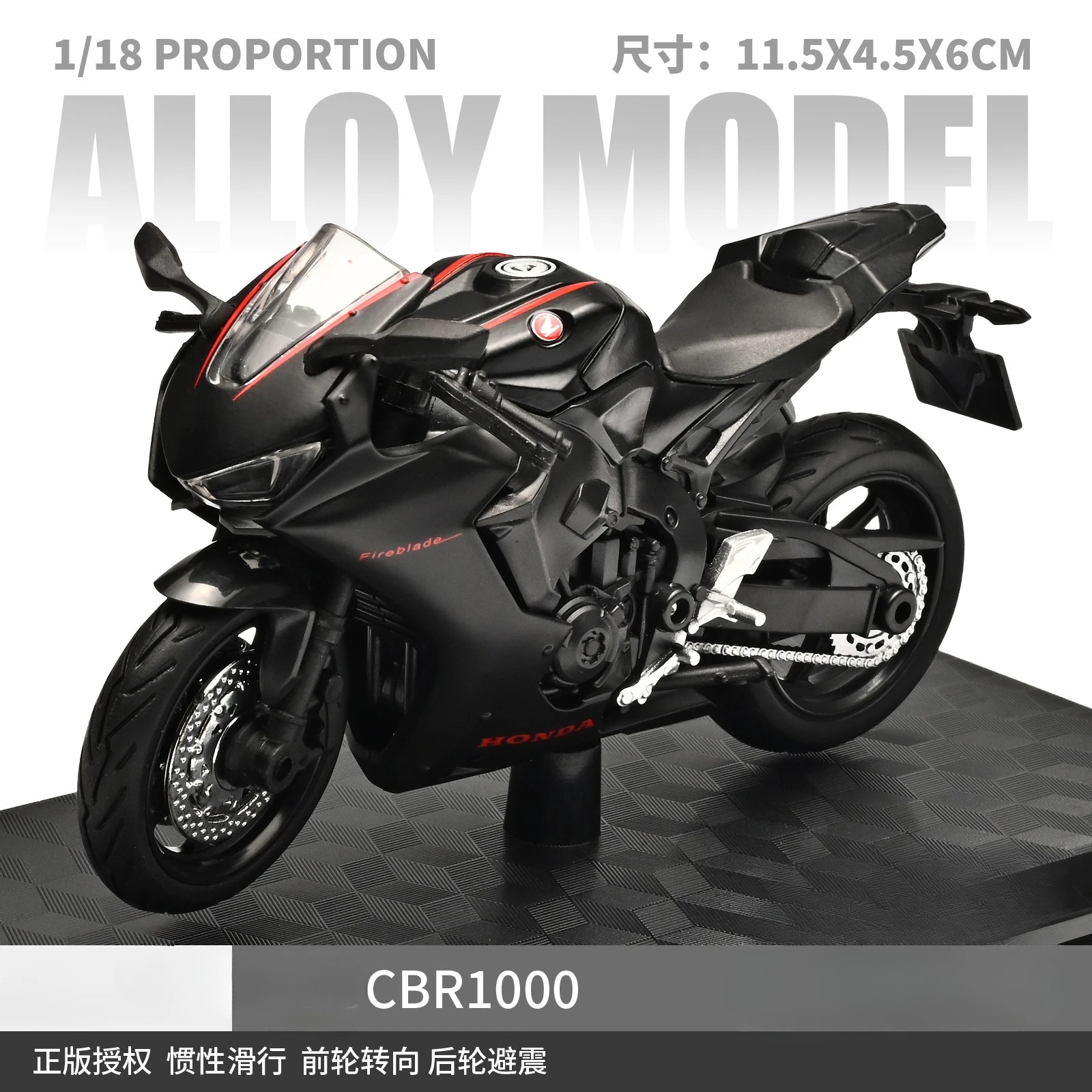 1:18 Hayabusa R1 GSX1000R CBR 1000RR Motorrad Modell Spielzeug Fahrzeug Sammlung Autobike Shork-Absorber Off