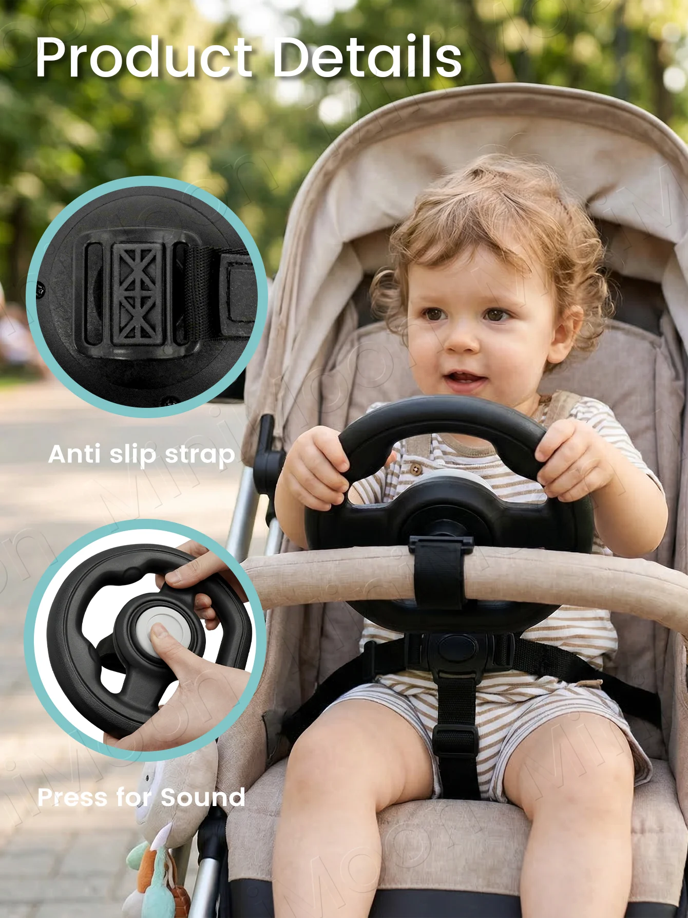 1 x universelles Spiel-Lenkrad für Kinderwagen und Buggys – Bild 5