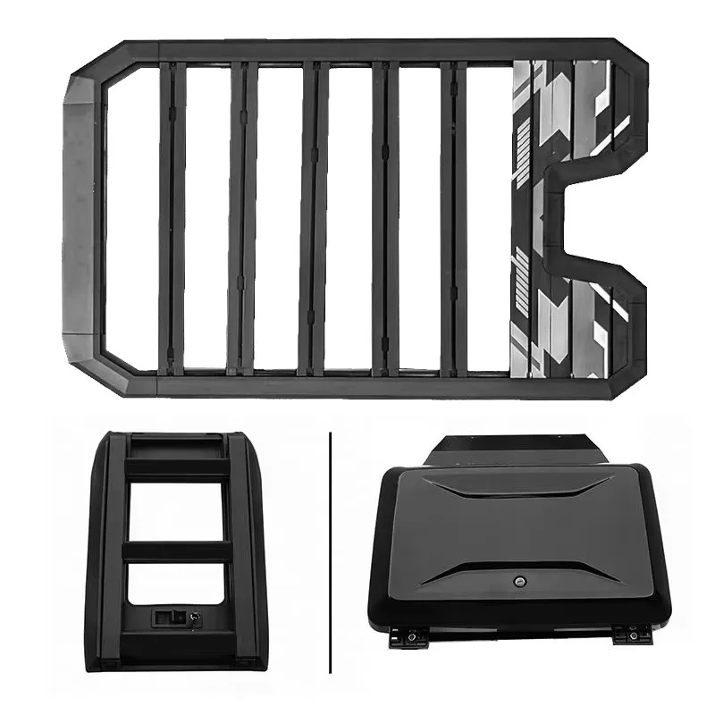 Aluminiumlegierung Auto-Dachgepäckträger Seitenleiter Seitenbox – Bild 2