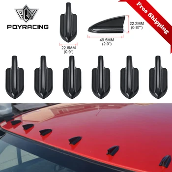 UV-geschützt und wetterfest, 6 Stück, Schwarz, Auto, EVO-Stil, PP, Dach, Haifischflossen, Spoiler, Flügel-Set