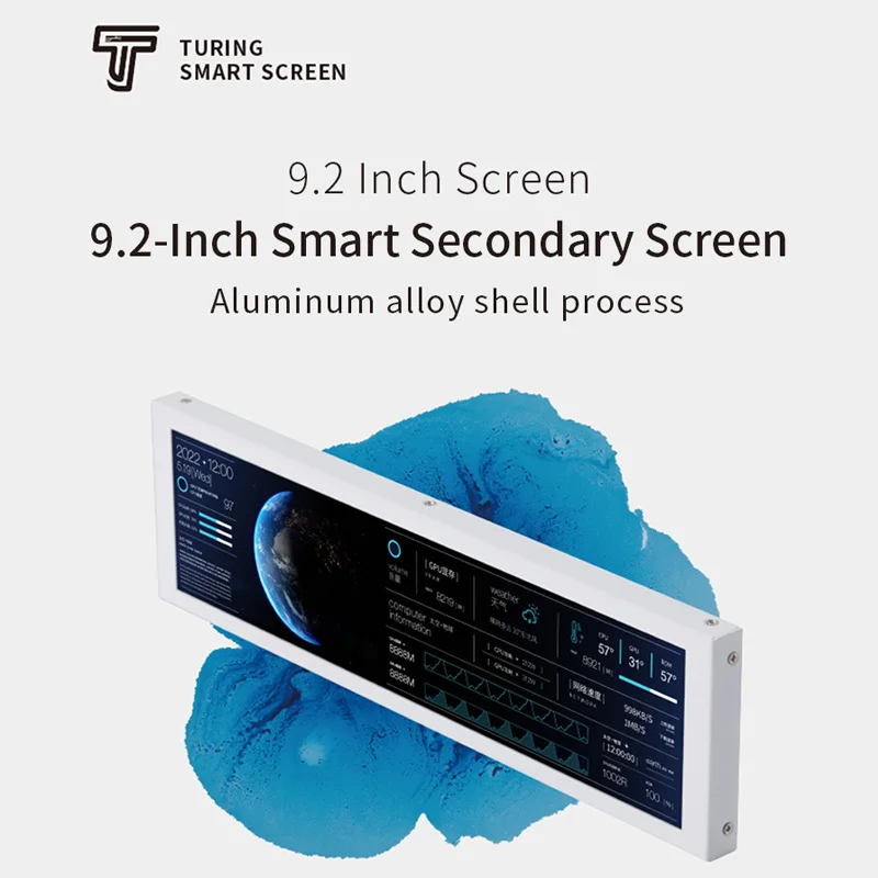 9,2'' IPS Typ C Sekundärbildschirm TURZX 1920x462 LCD für Windows 10 – Bild 2