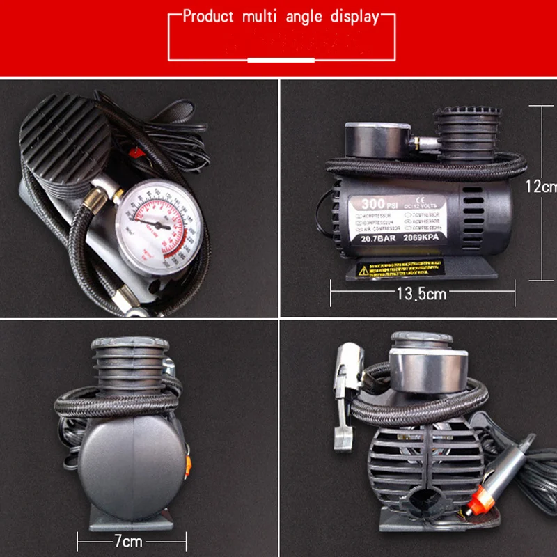 12v 300psi tragbare Auto Luft kompressor Reifen füller Pumpe Universal – Bild 5