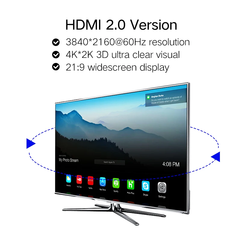 Shuliancable HDMI High Speed Male-Male 2.0 1080P 3D für Apple TV Xbox – Bild 4