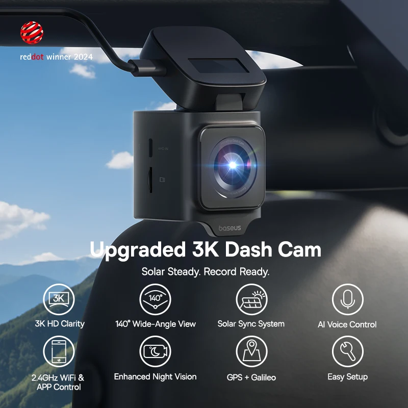 Baseus 3K Dash Cam VD1 Vorder- und Rückkamera HD Integriertes GPS – Bild 2