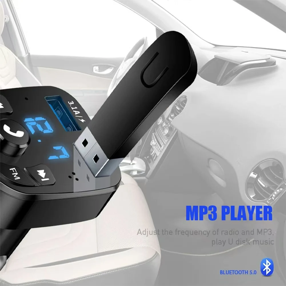 Auto Freisprecheinrichtung Bluetooth 5,0 FM Sender Schnellladung Car – Bild 4