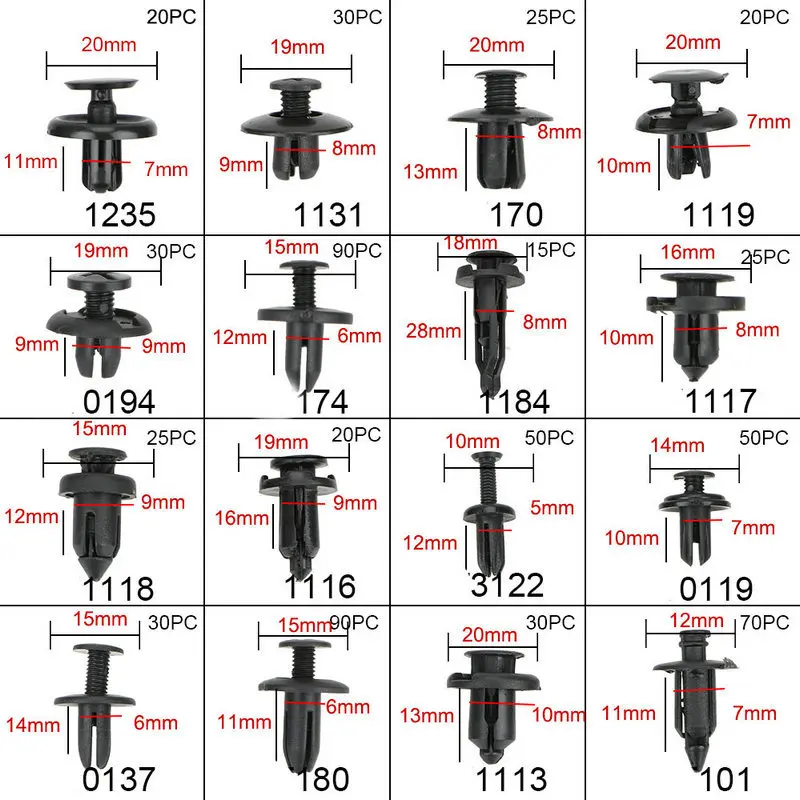 Auto Fastener Clips Mixed Auto Befestigungen Tür Trim Panel Auto – Bild 6