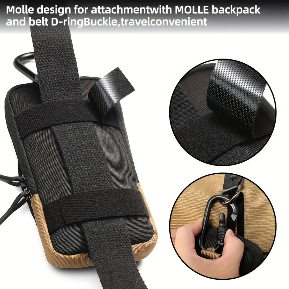 Schwarze multifunktionale Sport-Hüfttasche für Outdoor-Bergsteigen – Bild 6