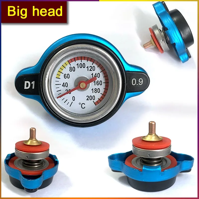 Auto und Motorrad Thermostat-Kühlerdeckel mit Wassertemperaturanzeige, Klein- und Großkopf-Optionen, 0,9 Bar