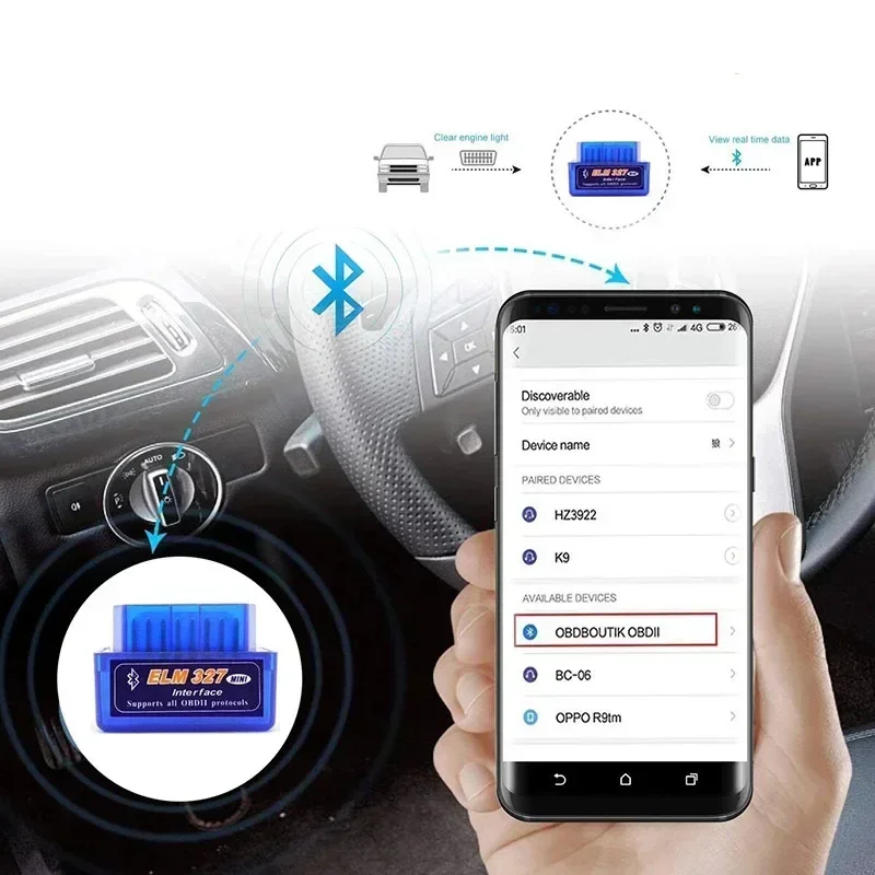 Super Mini Elm327 Bluetooth-kompatible Schnitts telle v5.0 obd2 ii – Bild 6