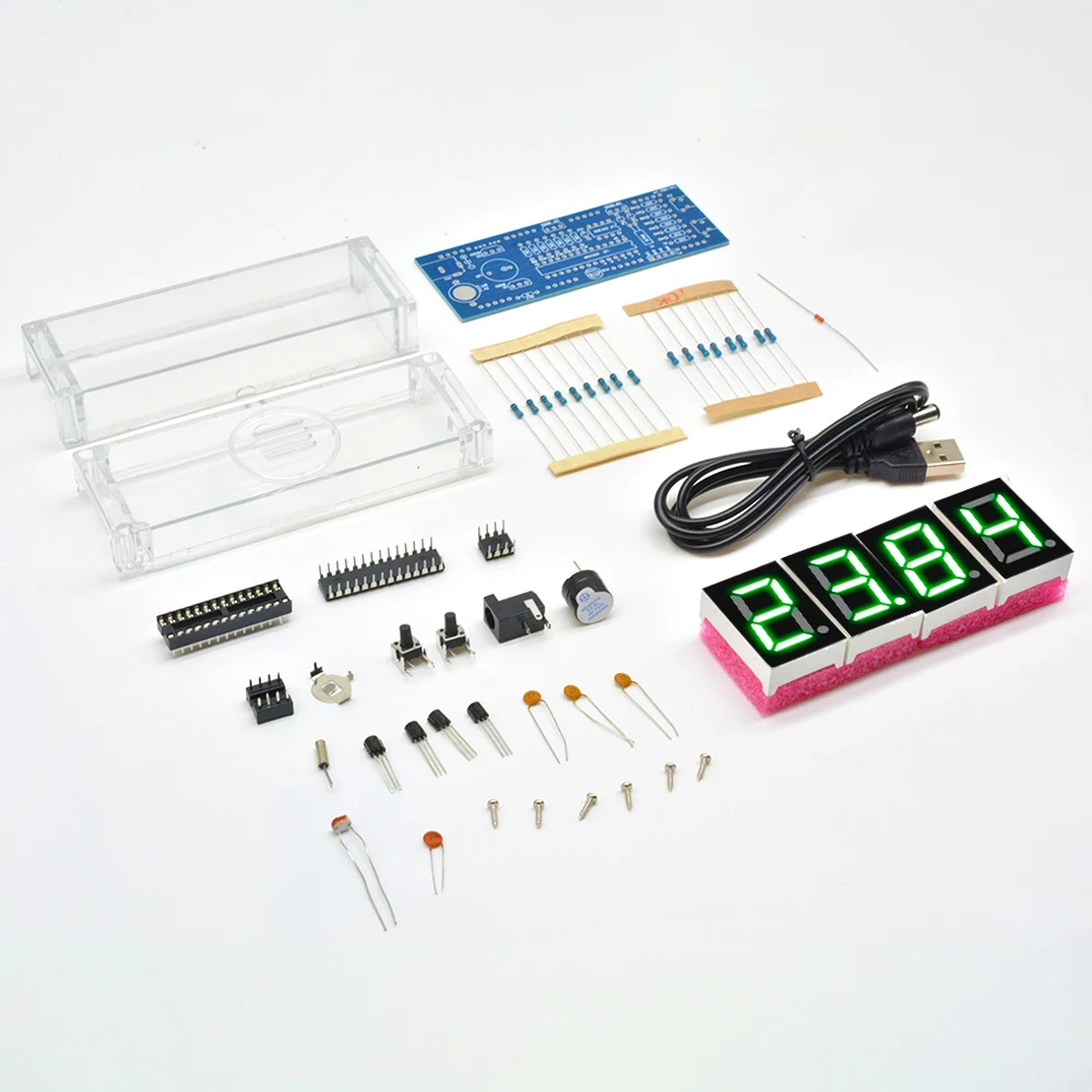 Elektronische Uhr DIY KIT LED Mikrocontroller Kit Digitaluhr Zeit – Bild 4