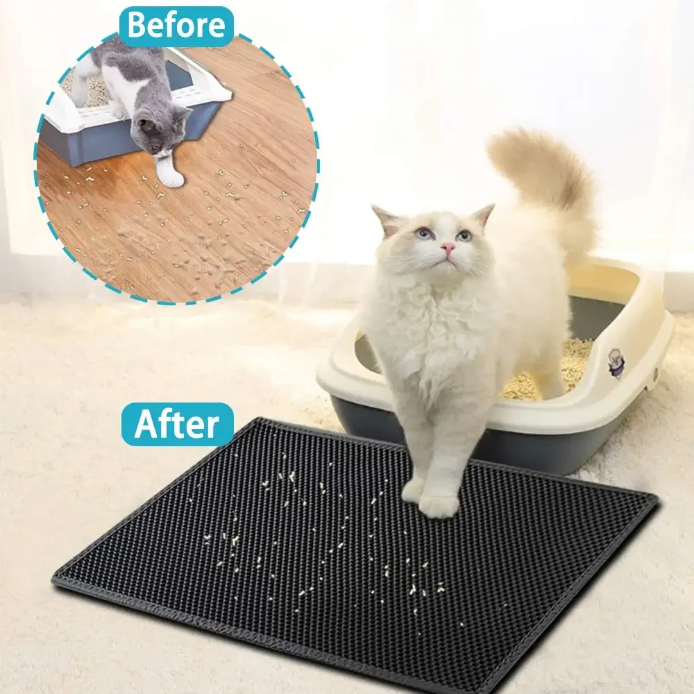 Katzenstreu Matte Mit Geschenk Doppel Schicht Wasserdichte Haustier – Bild 2