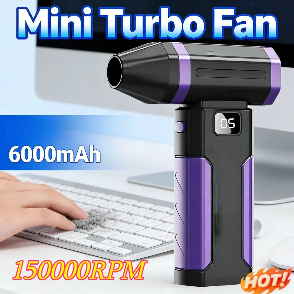 150.000 U/min Turbofan-Lüfter 6000mAh Bürstenloser Motor Handgehaltener Schneefräsen-Lüfter mit starkem Wind