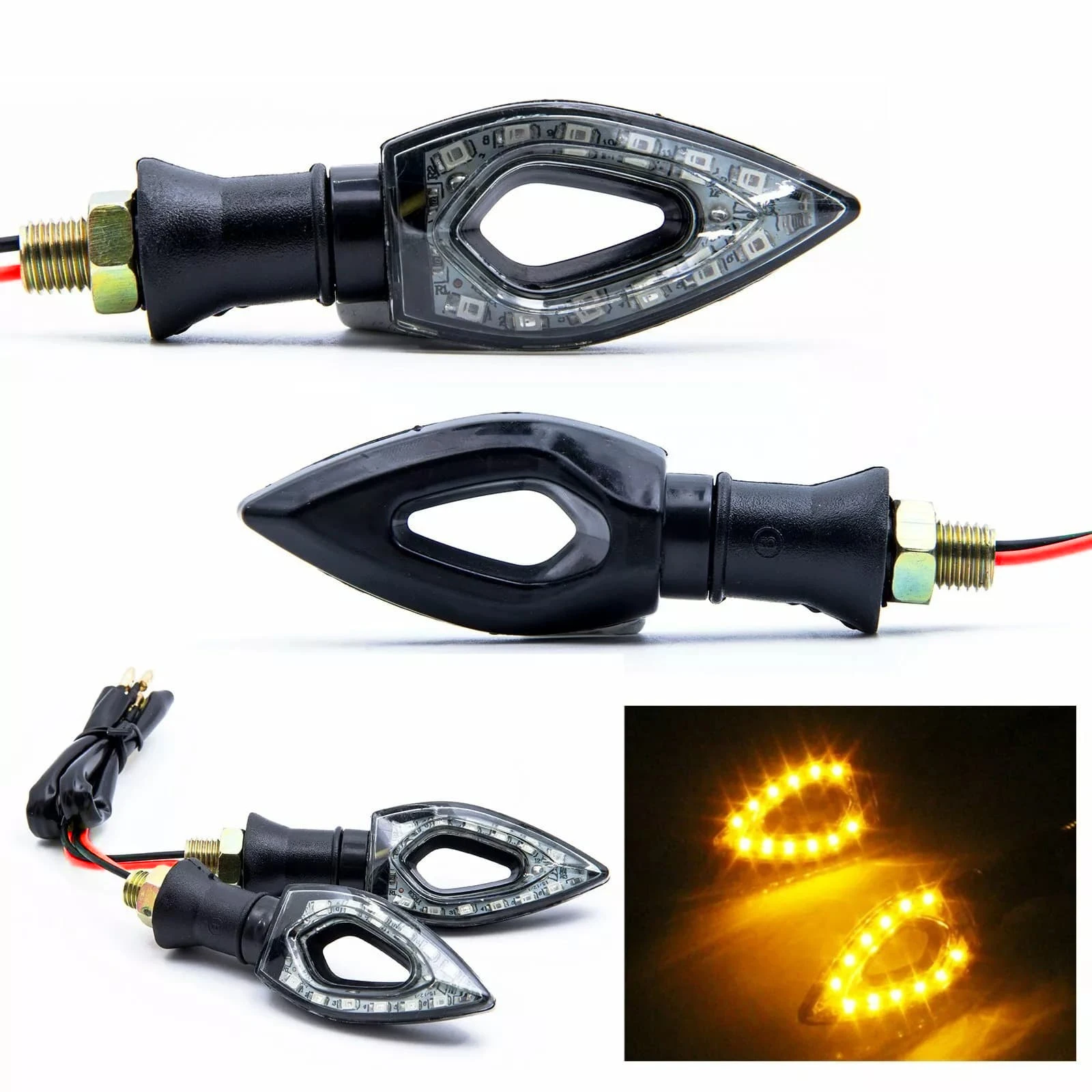 Motorrad Herzform Universal 12 LED Blinker Kurze Blinker (4 Stück) – Bild 3