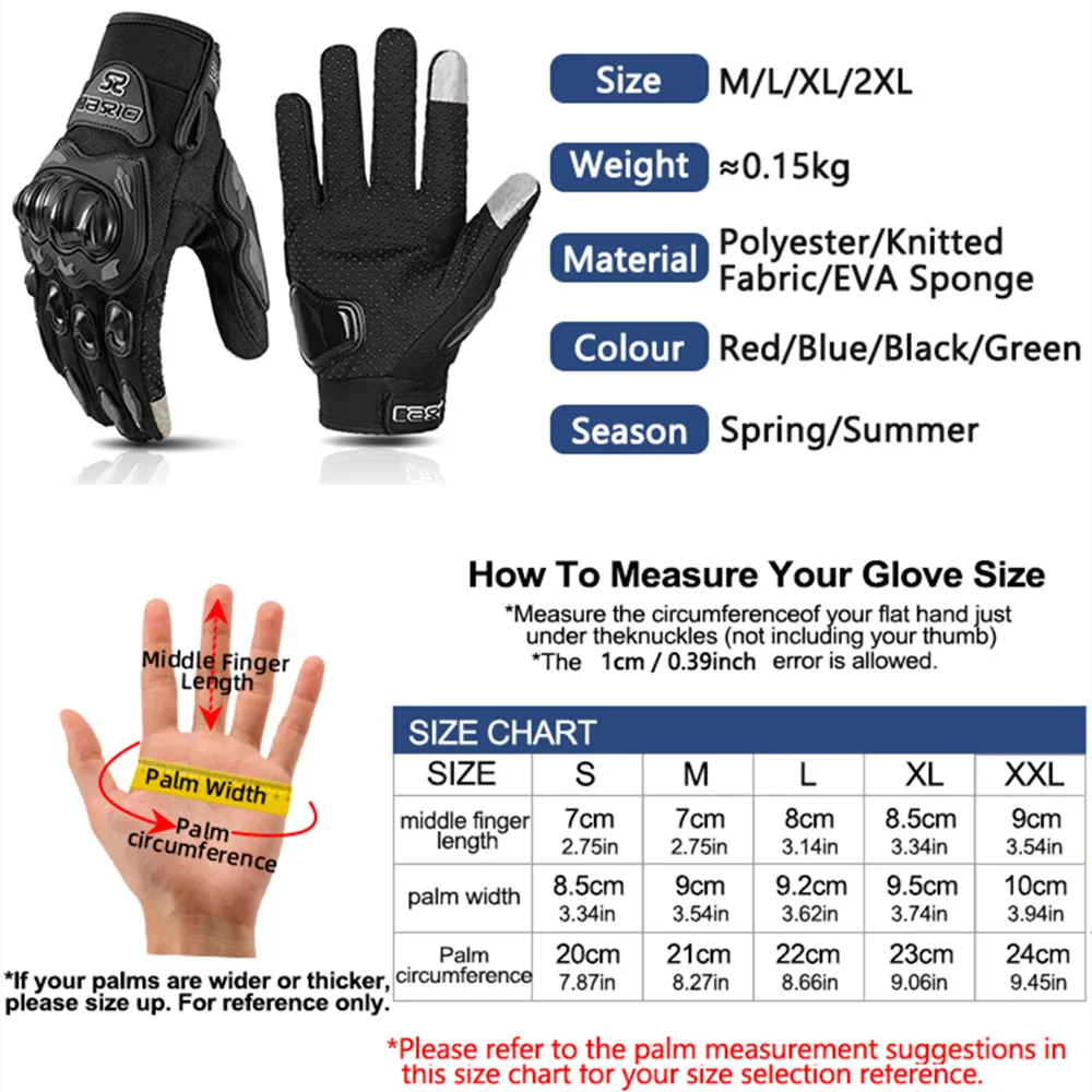 Sommer Atmungsaktive Vollfinger Motorrad Handschuhe Nicht-rutsch – Bild 6