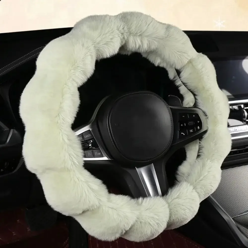 Winterwarmer, weicher, flauschiger Plüsch-Lenkradbezug für Autos – Bild 3