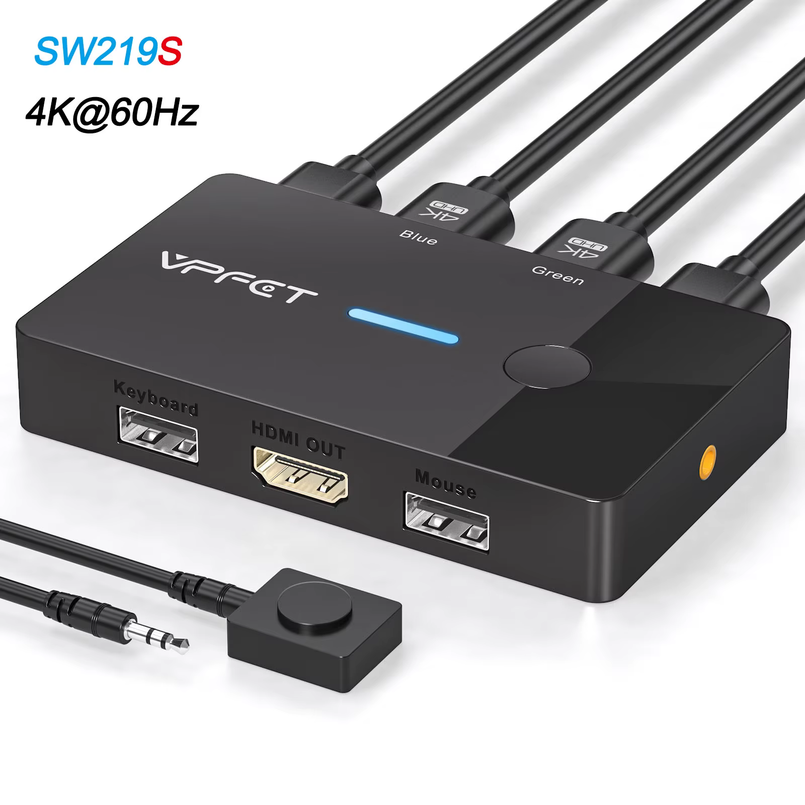 4K@60Hz HDMI KVM Switch 1 Monitor 2 Computer Teilen Tastatur Maus USB Hub Plug and Play Unterstützt Windows