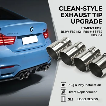 70mm Auspuff-Endrohre für BMW F87 M2 F80 M3 F82 F83 M4, Passend für, Direkter Anschluss (4 Stück)