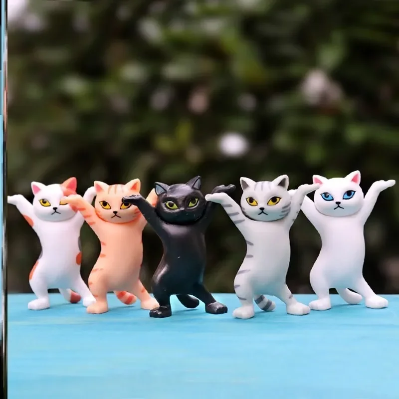 Tanzende Katze, Figur, Dekoration, Animation, Katzenmodell, modisches Spielzeug, bezaubernde Katze (5 Stück)