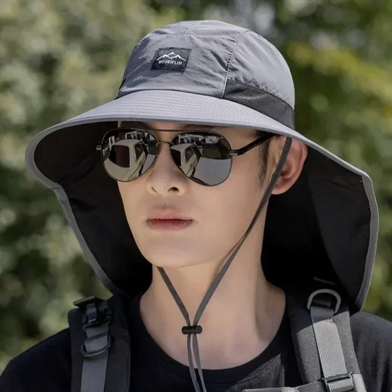Kappen Sommer Breite Krempe Eimer Nackenschutz Unisex Schnell trocknend Panama Sonnenschutz Visier Hüte