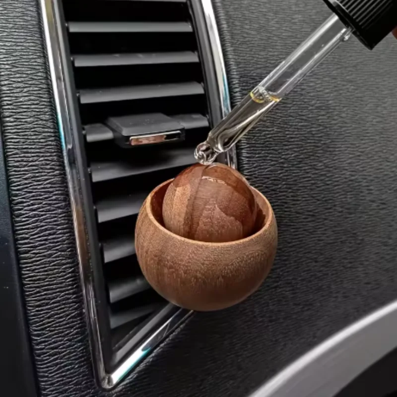 Auto- und Heim-Diffusor für ätherische Öle - aus Holz, niedlicher Mini-Duftdiffusor mit natürlichem Duft