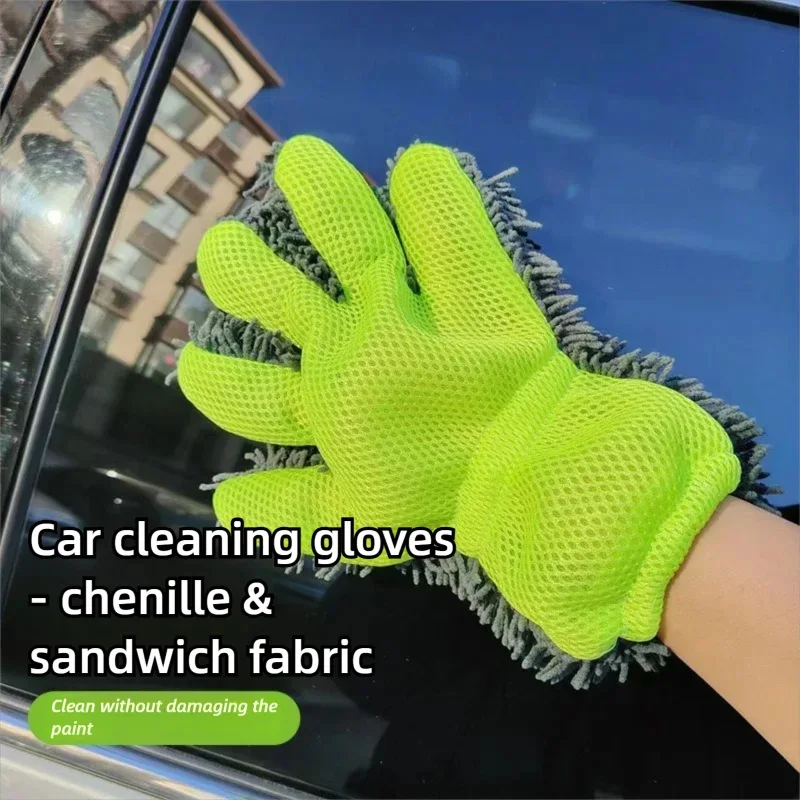 Handschuh für Autowäsche Autowaschschwamm Waschhandschuh – Bild 4