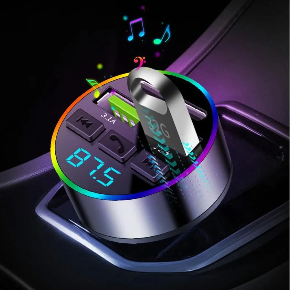 Bluetooth 5.0 Auto-FM-Transmitter Freisprecheinrichtung Drahtloses – Bild 3