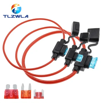 Wasserdichter 32V Mini Small Medium Auto Sicherungshalter 18/1614/12/10AWG und Auto-Flachsicherung 3A 5A 7,5A