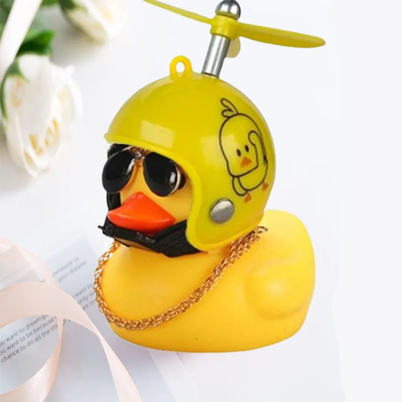 Auto Ente mit Helm gebrochenem Wind Anhänger kleine gelbe Ente Rennrad – Bild 5