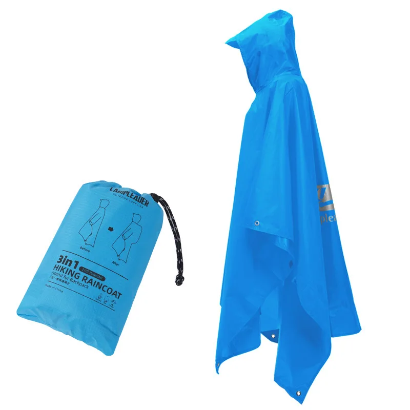 Outdoor 3-in-1-Regenmantel mit Kapuze, wasserdicht, Regenponcho, Motorrad-Regenschutz, Camping, Wandern