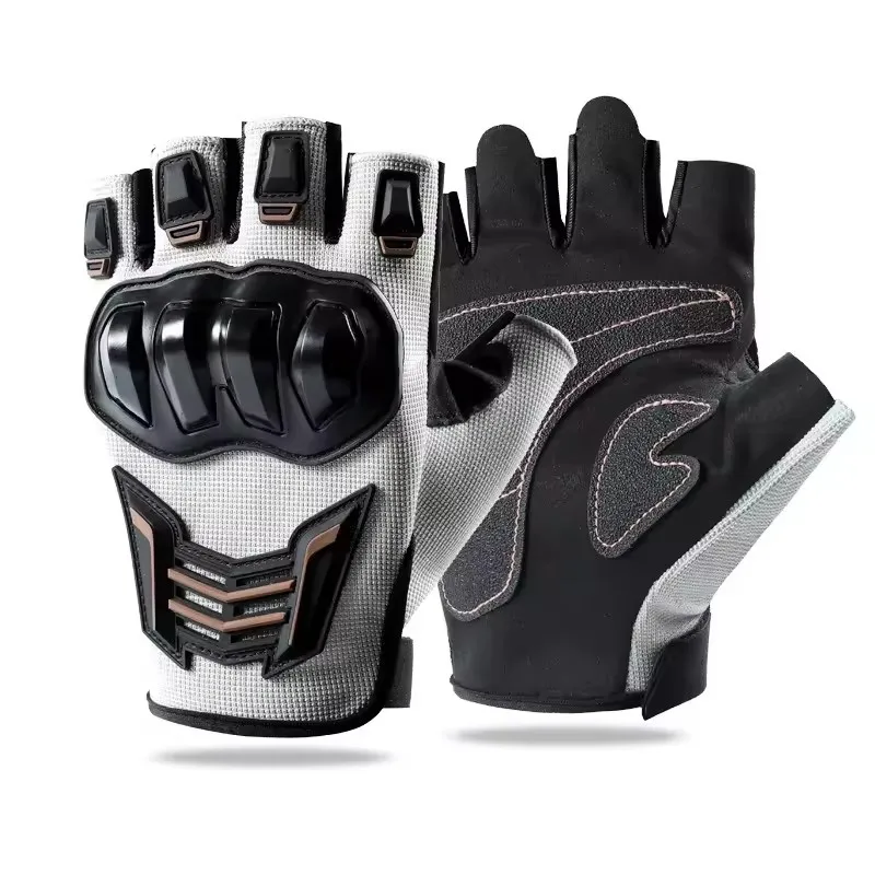 Atmungsaktive Motorradhandschuhe, halber Finger, verschleißfest, rutschfest, Racing für Outdoor-Radfahren