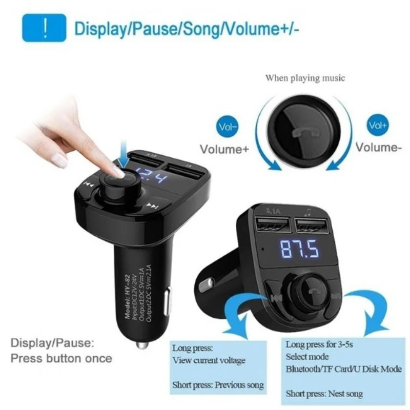 Bluetooth FM-Transmitter für Auto, Freisprechanlage, Radioempfänger – Bild 2