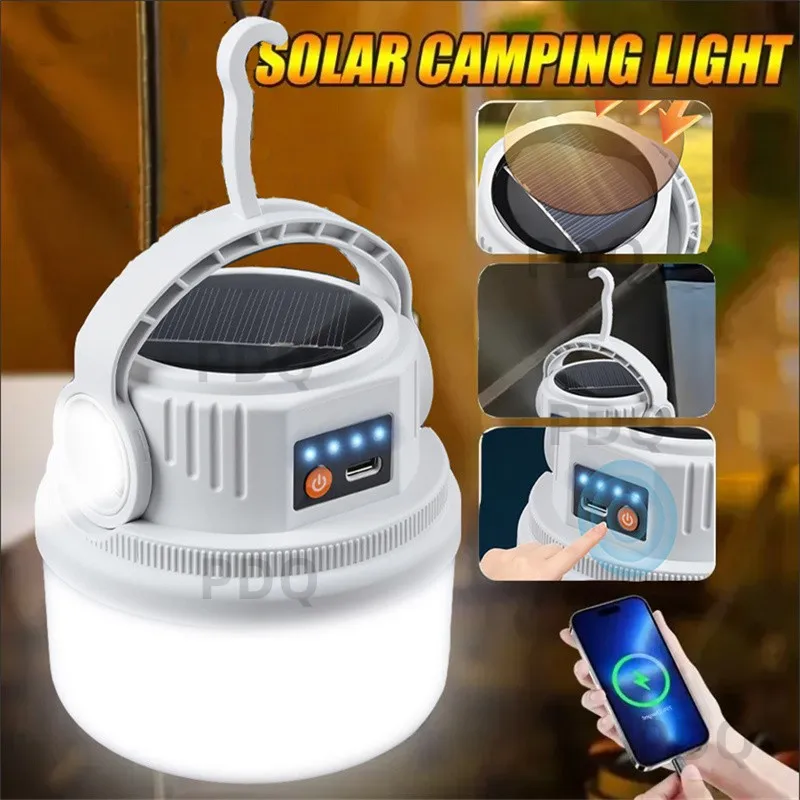 Solar-Camping-Lichter für den Außenbereich, wasserdicht, multifunktionale Zelt-Taschenlampe Typ C