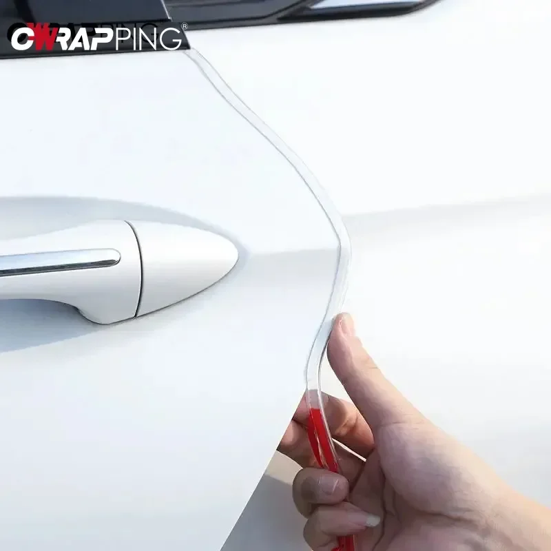 5M Auto Tür Rand Dichtung Streifen Transparent PVC Scratch Protector Streifen Anti-kollision Aufkleber Tür