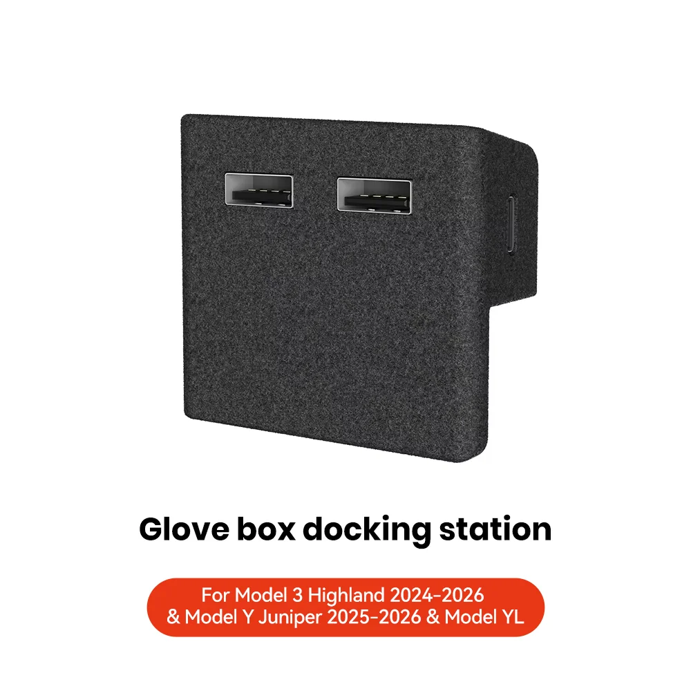 YZ Handschuhfach-Dockingstation für Tesla Model 3, Y Juniper Highland Schnellladegerät, 4 USB-Shunt-Hub
