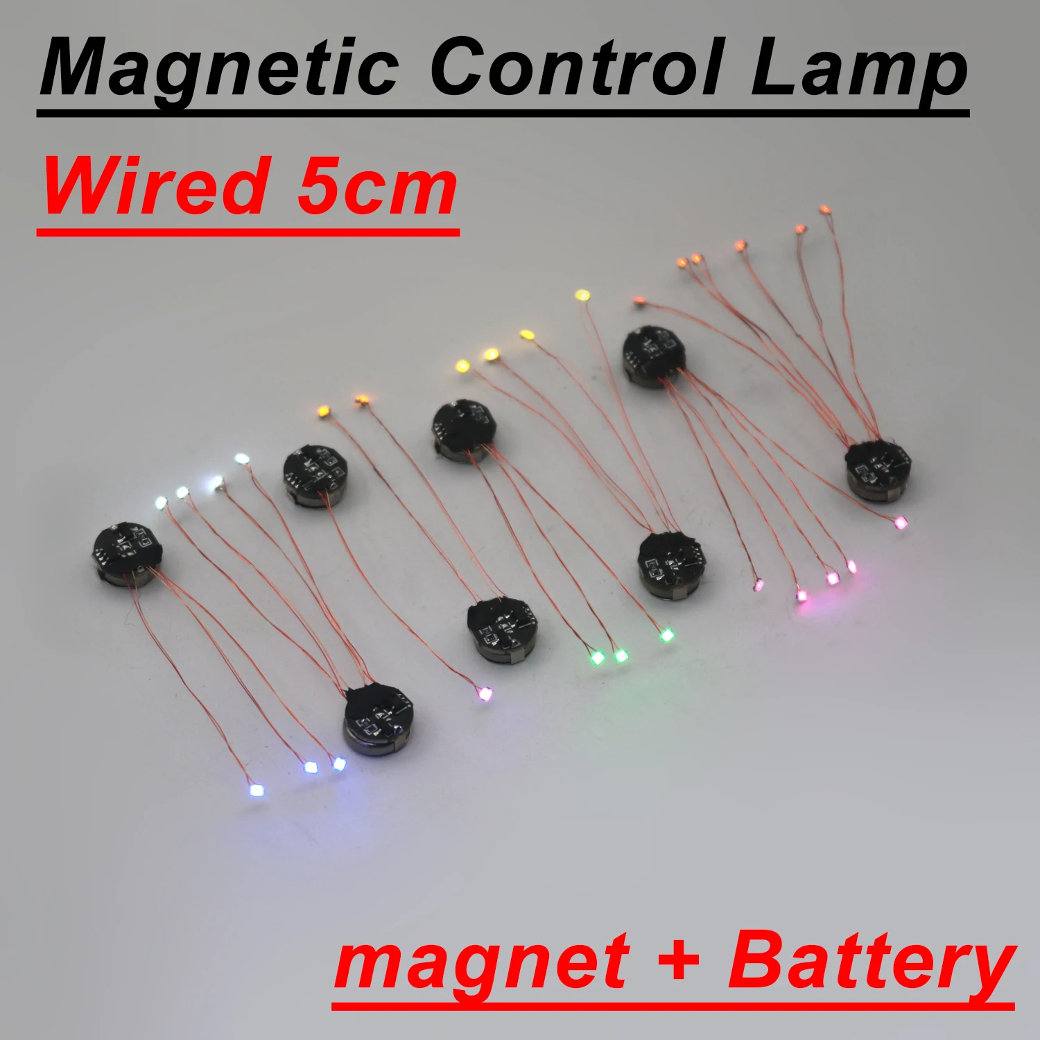 Wired 5cm Magnetische Steuerung Lampe Led Magnetron Licht Modell + magnet + Batterie Diy Auto Spielzeug